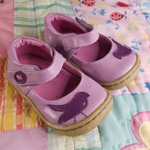 Livie & Luca Lavender Leather Pio Pio Mary Jane Baby Walker Shoes Size 4